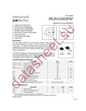 IRLR3303TRPBF datasheet  